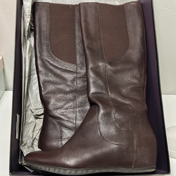Enzo Angiolini Wedge Womens High Boots Size 8 Brown - Picture 10 of 10